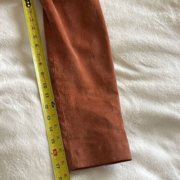 Vintage Rust Leather Suede bomber coat jacket women’s size large - Picture 10 of 10